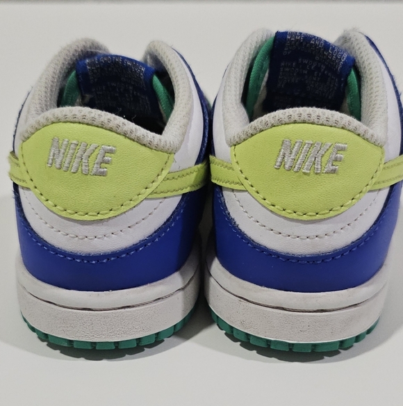 Nike Dunk Low Baby Infant Toddler Boy Girl 9 C Royal Blue Stadium Green White - Picture 5 of 11